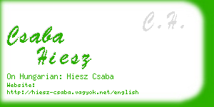 csaba hiesz business card